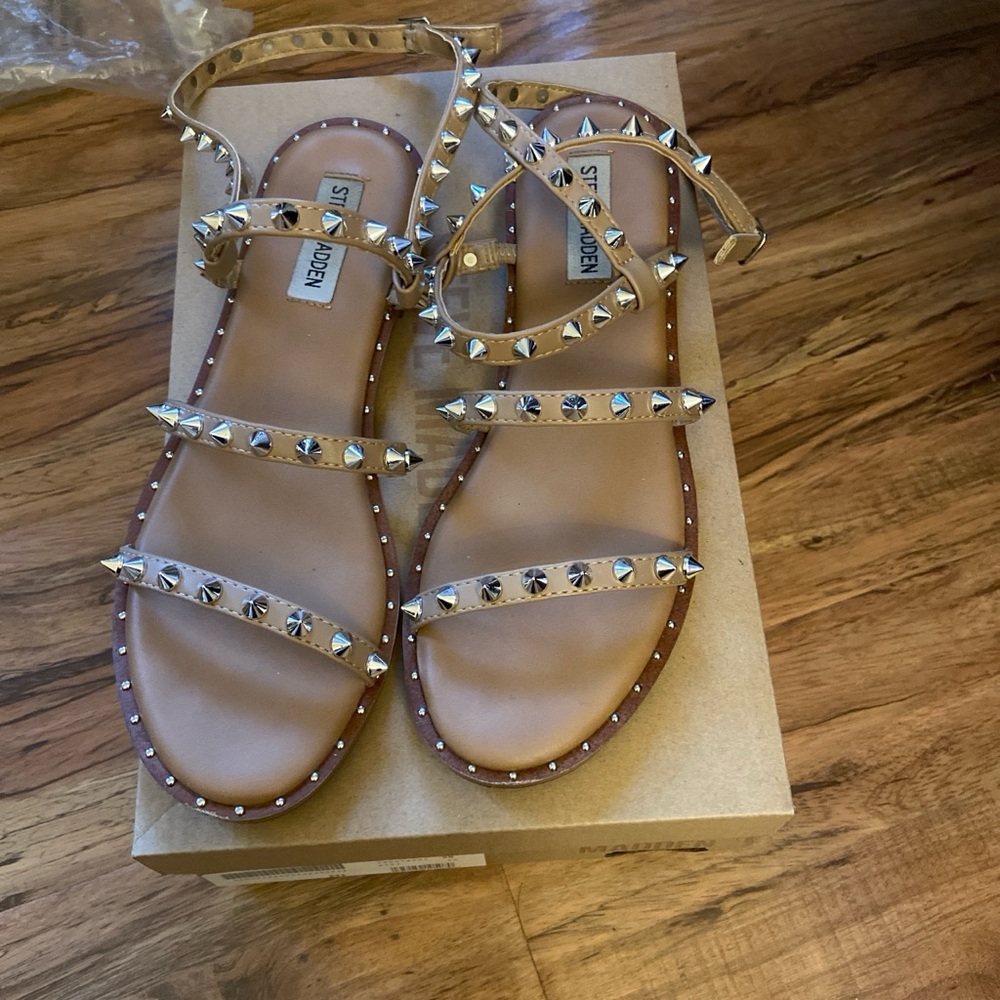 Steve Madden Tan Studded Sandals